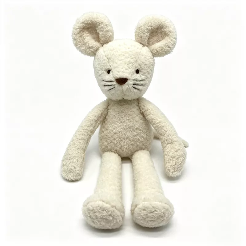 Long Legged Creamy White Rat Plush Toy