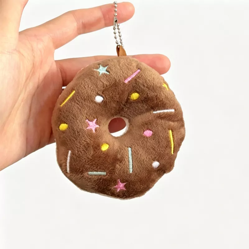 Sweet Round Doughnut Plush Key Ring